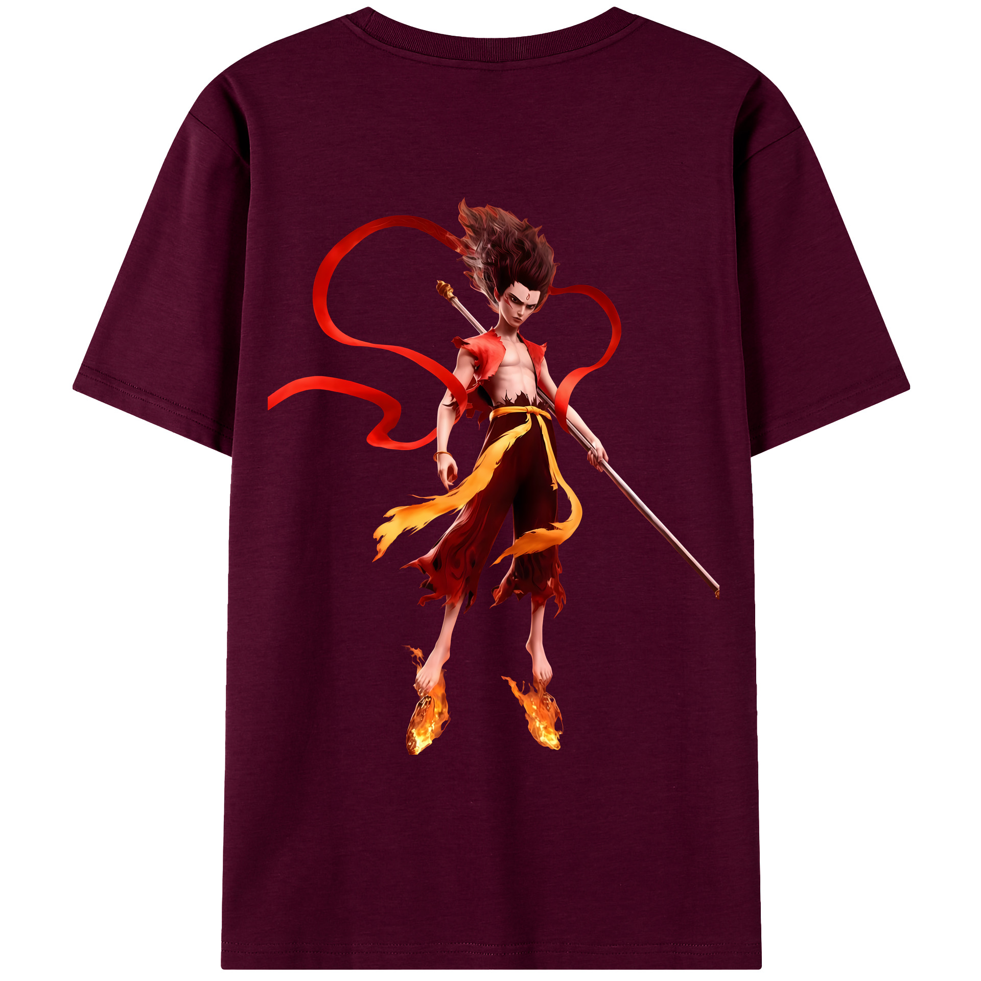 （画像用） Ne Zha 2 ナタ 魔童の大暴れ レディース半袖Tシャツ(バックプリント)